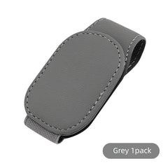 Car Sunglasses Holder Clip Magnetic Leather Sun Visor Organizer