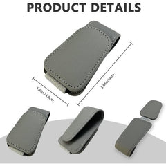 Car Sunglasses Holder Clip Magnetic Leather Sun Visor Organizer