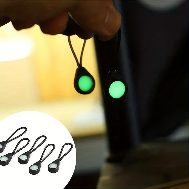 3pcs Luminous Zipper Pullers Glow In The Dark Outdoor Camping Hiking Zipper Pull