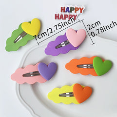 10pcs Heart Hair Clips for Baby Girls, Decorative Hair Accessories