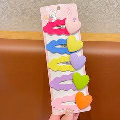 10pcs Heart Hair Clips for Baby Girls, Decorative Hair Accessories