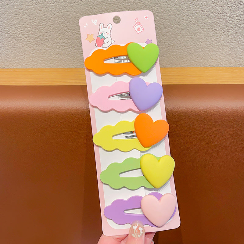 10pcs Heart Hair Clips for Baby Girls, Decorative Hair Accessories