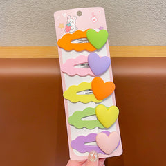 10pcs Heart Hair Clips for Baby Girls, Decorative Hair Accessories