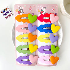 10pcs Heart Hair Clips for Baby Girls, Decorative Hair Accessories
