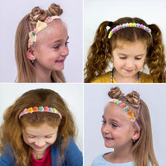 Girls Sweet Star Heart Bow Head Hoop Kids Hair Accessories