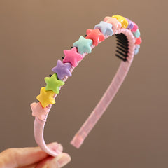 Girls Sweet Star Heart Bow Head Hoop Kids Hair Accessories