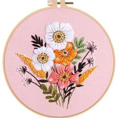 Flowers Pattern Embroidery Kit DIY Needlework Tools