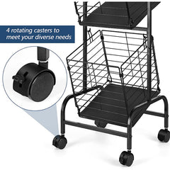 3 Tier Kitchen Fruit Basket Small Stroller Storage Rack Household Shelf Bathroom