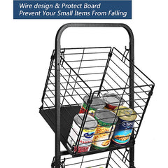 3 Tier Kitchen Fruit Basket Small Stroller Storage Rack Household Shelf Bathroom