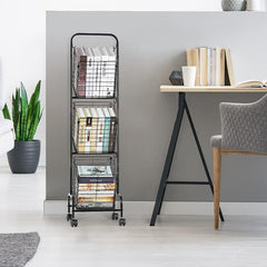 3 Tier Kitchen Fruit Basket Small Stroller Storage Rack Household Shelf Bathroom