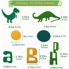 Dinosaur Jungle Theme Happy Birthday Banner
