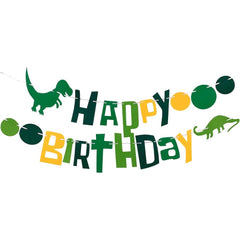 Dinosaur Jungle Theme Happy Birthday Banner