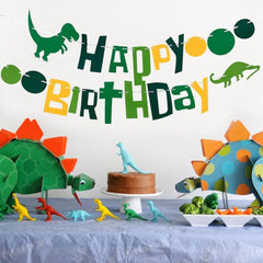 Dinosaur Jungle Theme Happy Birthday Banner