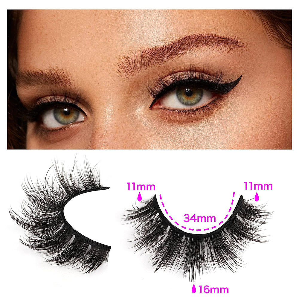 14 Pairs Wispy False Eyelashes Cat Eye Lashes Natural Look Fluffy Mink Lashes