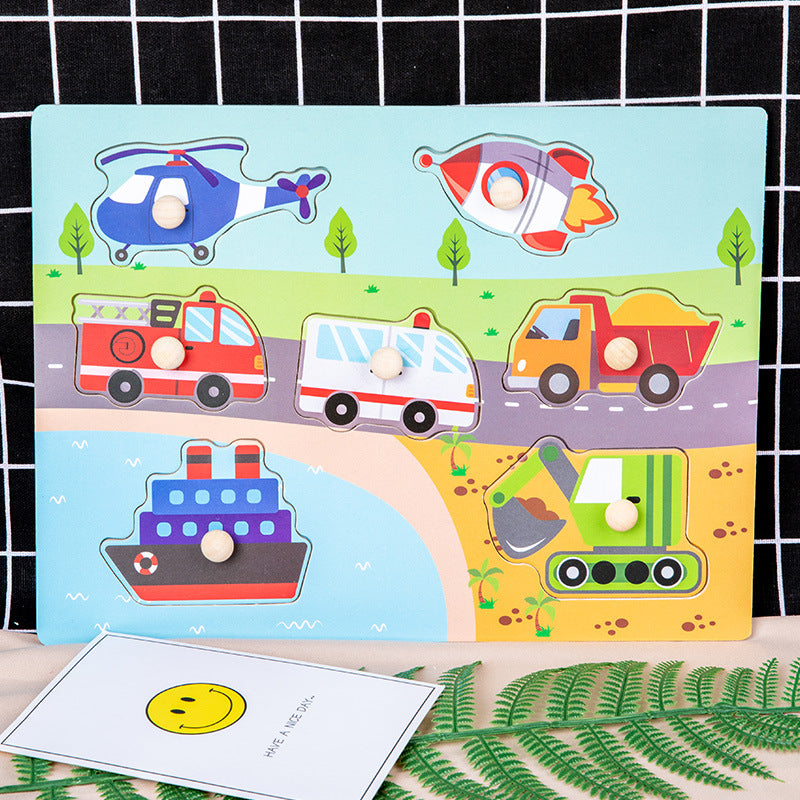Wooden Animal Traffic Learning Puzzle Toy