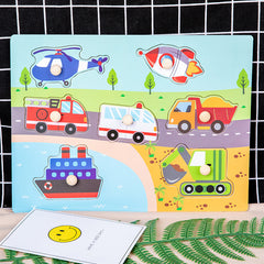 Wooden Animal Traffic Learning Puzzle Toy
