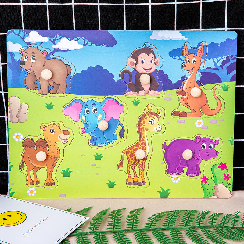 Wooden Animal Traffic Learning Puzzle Toy