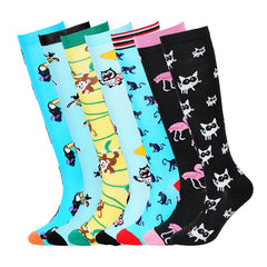 Spring Cartoon Animal Compression Socks for Running