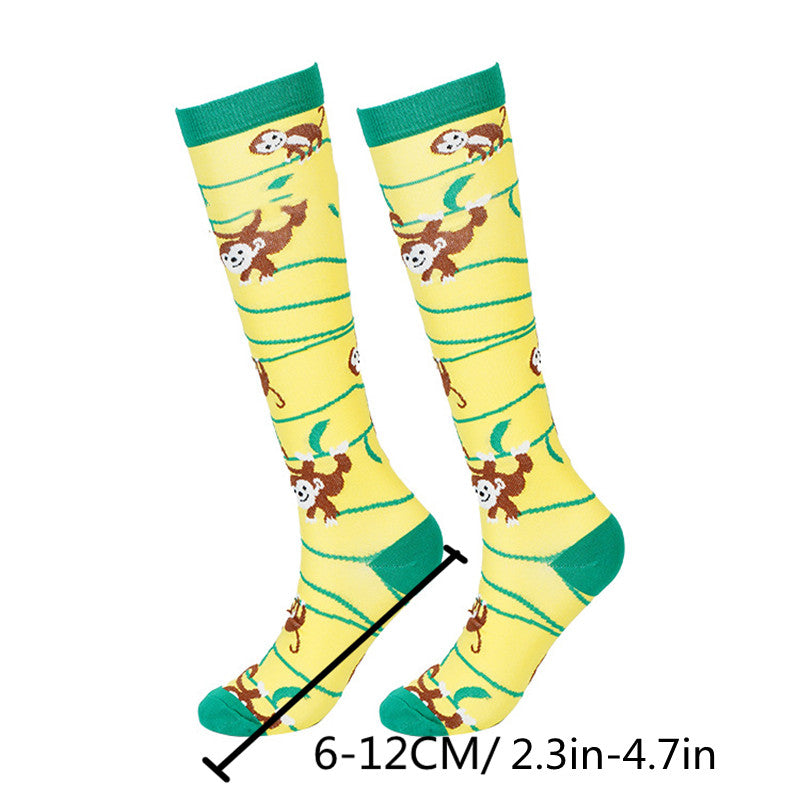 Spring Cartoon Animal Compression Socks for Running