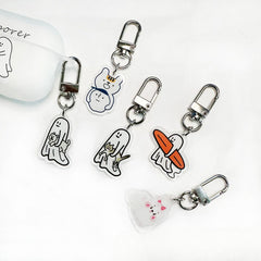 Floating Little Ghost Acrylic Keychain Backpack Mobile Phone Ornament