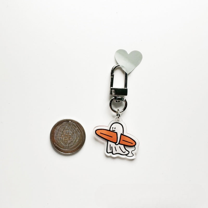 Floating Little Ghost Acrylic Keychain Backpack Mobile Phone Ornament