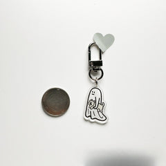 Floating Little Ghost Acrylic Keychain Backpack Mobile Phone Ornament