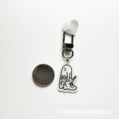 Floating Little Ghost Acrylic Keychain Backpack Mobile Phone Ornament