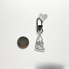 Floating Little Ghost Acrylic Keychain Backpack Mobile Phone Ornament