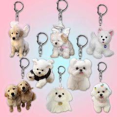 Y2k Style Dog Keychain Acrylic Puppy Pendant for Women Teen Girl Charm