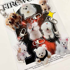 Y2k Style Dog Keychain Acrylic Puppy Pendant for Women Teen Girl Charm