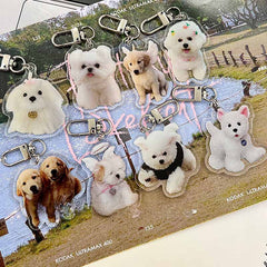 Y2k Style Dog Keychain Acrylic Puppy Pendant for Women Teen Girl Charm