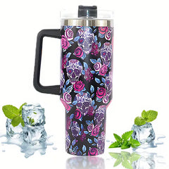Halloween Skull Tumbler 40oz Stainless Steel Thermal Water Bottle