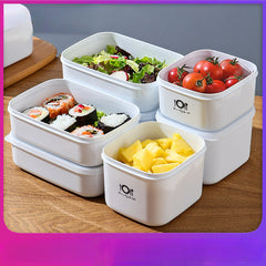 3pcs Plastic Sealed Heating Bento Lunch Box Refrigerator Fresh keeping Box