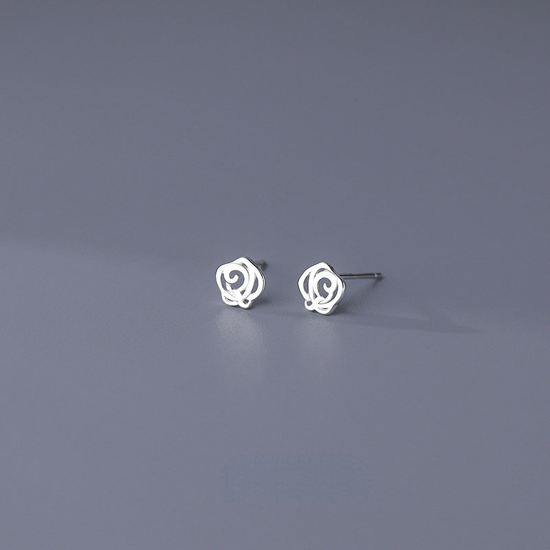 9 Pairs S999 Sterling Silver Mini Stud Earrings for Girls Hypoallergenic