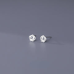 9 Pairs S999 Sterling Silver Mini Stud Earrings for Girls Hypoallergenic