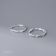 S925 Sterling Silver Twisted Circle Rings Set for Girls Holiday Gift