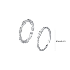 S925 Sterling Silver Twisted Circle Rings Set for Girls Holiday Gift