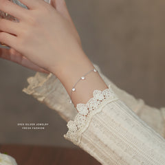 S925 Silver CZ Chain Bracelet Girls Holiday Children