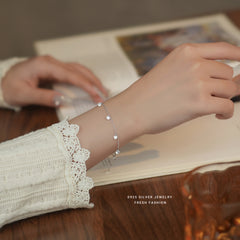 S925 Silver CZ Chain Bracelet Girls Holiday Children