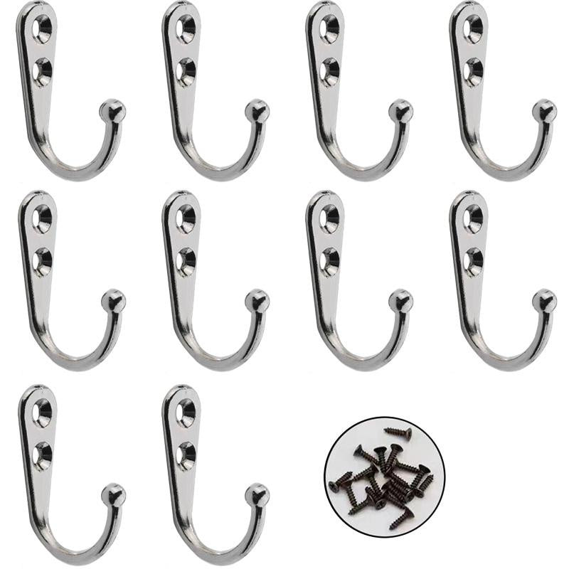 10pcs Retro Wall Hooks Hangers Door Mounted Coat Hooks With Screws Suction