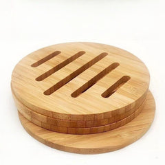 1pc 6pcs Bamboo Coaster Round Hot Pad Insulated Placemat Home Dining Table