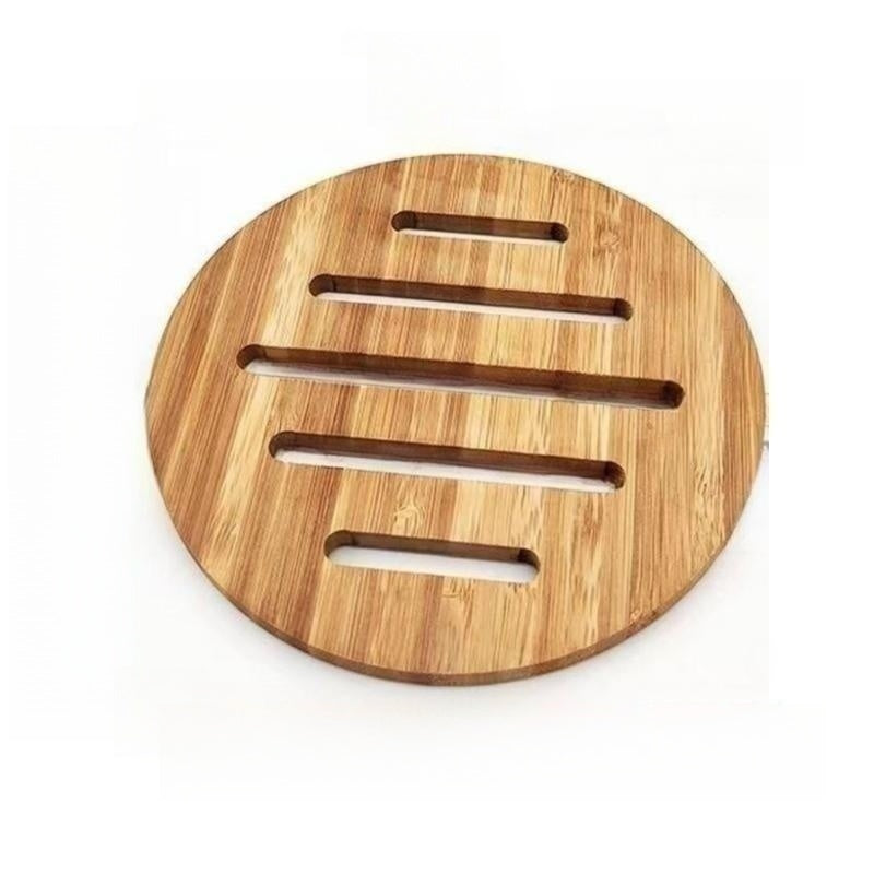 1pc 6pcs Bamboo Coaster Round Hot Pad Insulated Placemat Home Dining Table