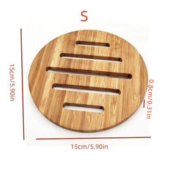 1pc 6pcs Bamboo Coaster Round Hot Pad Insulated Placemat Home Dining Table