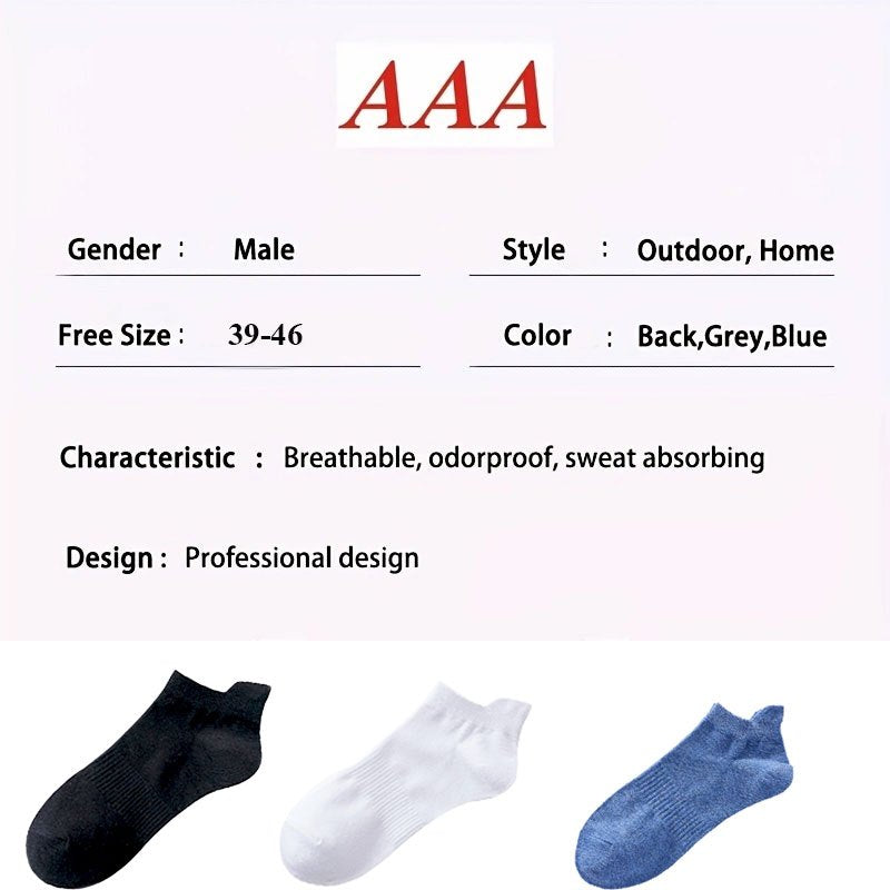 Men's Summer Thin Sweat Absorbing Breathable Low Cut Socks