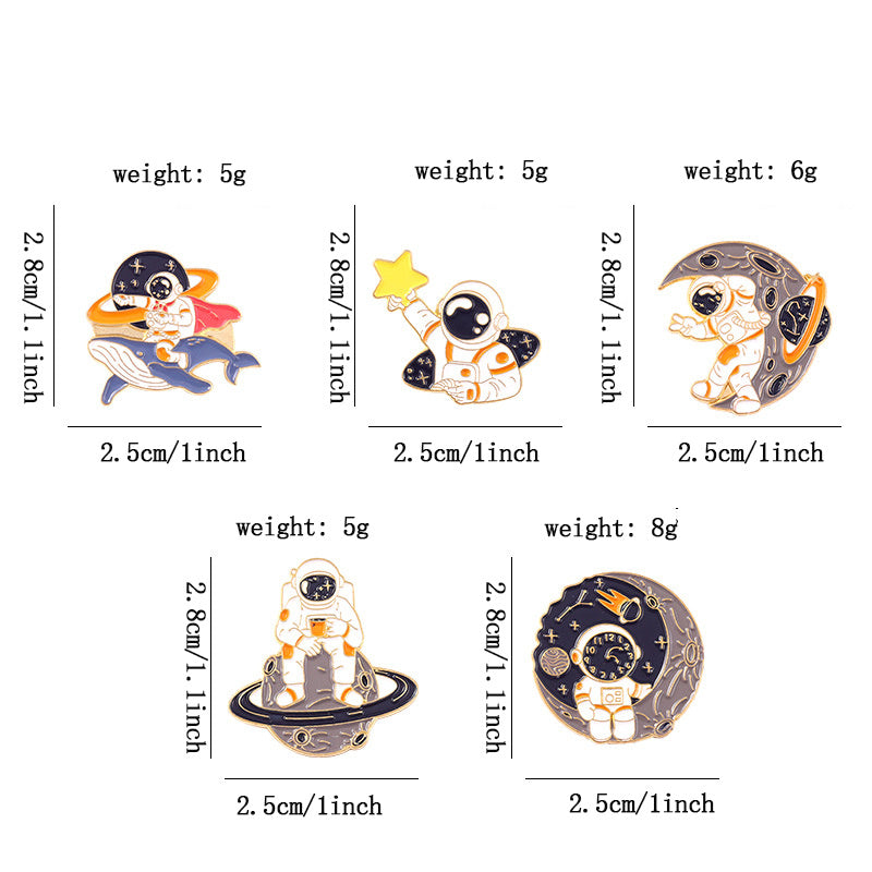Astronaut Series Metal Pins for Backpack and Clothes