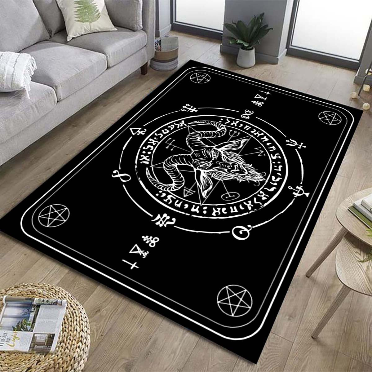 1pc Halloween Satan Kitchen Rug Polyester Carpet Mat