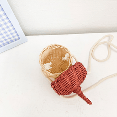 Vintage Bamboo Bag Storage Basket With Lid