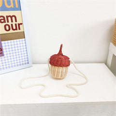 Vintage Bamboo Bag Storage Basket With Lid