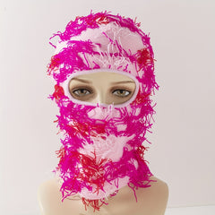 Colorful Tassel Balaclava Hip Hop Knit Hat Full Cover Ski Mask Unisex Y2K