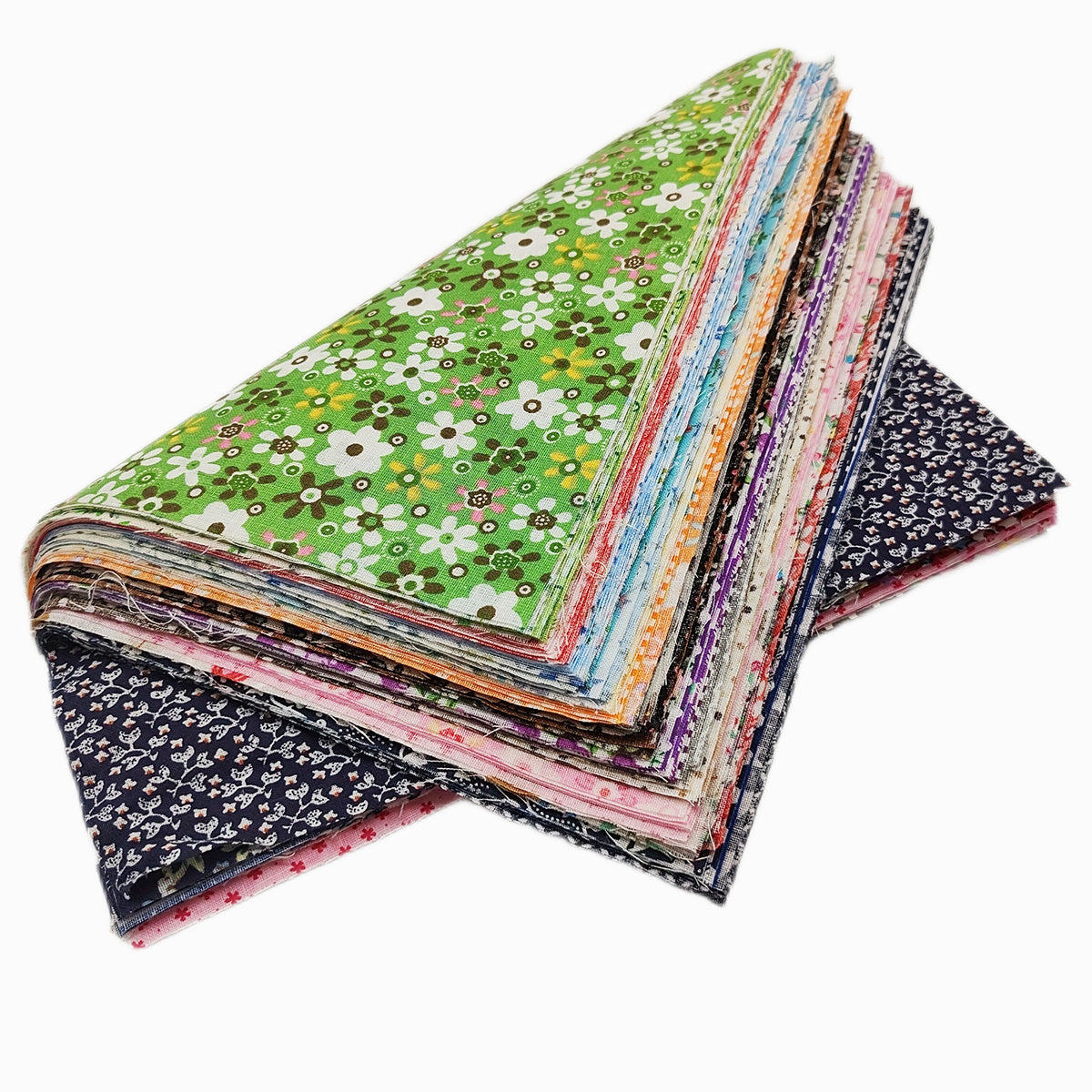 60pcs DIY Patchwork Fabric Flowers Precut Squares Sewing Quilting